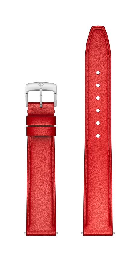 Poppy Red Calskin Strap, Pin Buckle 15.0 MM - MXE0N0N3 Baume & Mercier Front