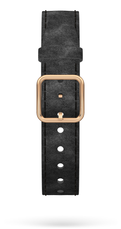 Black Alcantara Strap, PVD Steel Pin Buckle 15.0 MM - MXE0HP3C Baume & Mercier Front