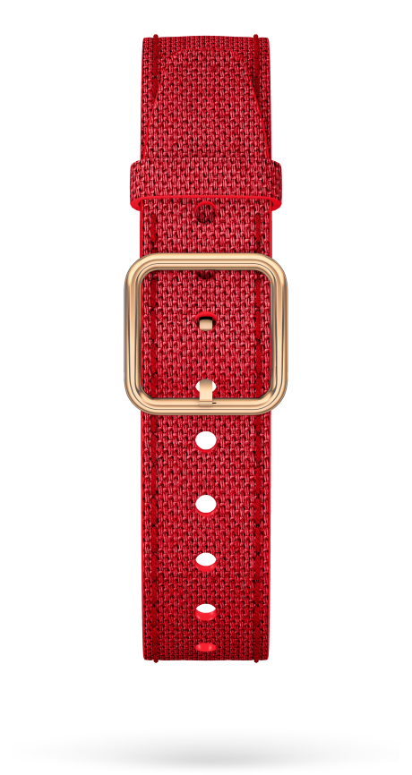 Red Cotton Strap, PVD Steel Pin Buckle 15.0 MM - MXE0HP36 Baume & Mercier Front