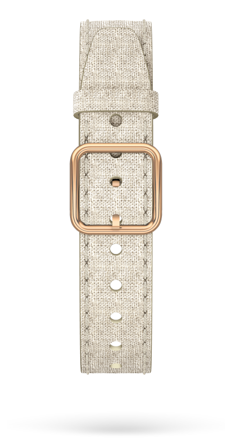 Beige Linen Strap, PVD Steel Pin Buckle 15.0 MM - MXE0HP38 Baume & Mercier Front