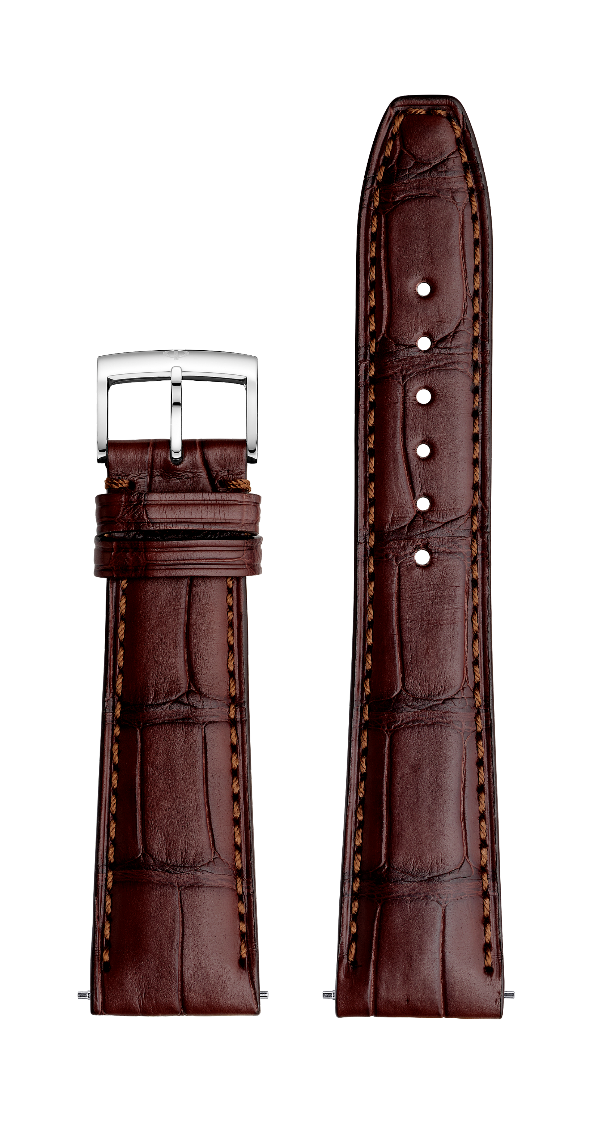 Brown Alligator Strap, Pin Buckle 22.0 MM - MXE0N06M Baume & Mercier Front