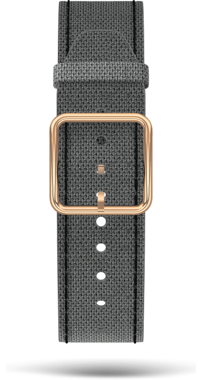 Gray Cotton Strap, PVD Steel Pin Buckle 20.0 MM - MXE0K5T9 Baume & Mercier Front