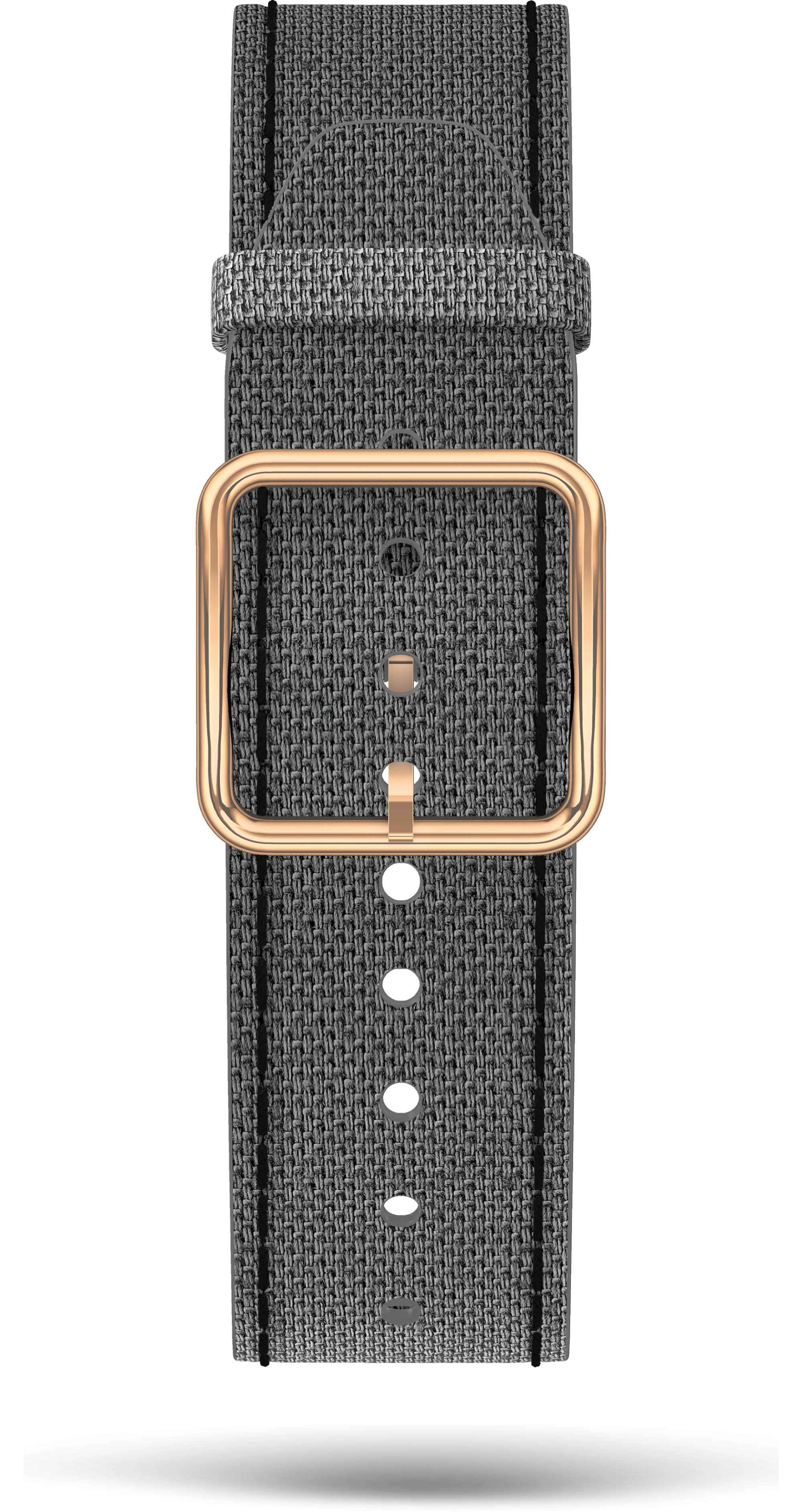 Gray Cotton Strap, PVD Steel Pin Buckle 20.0 MM - MXE0K5T9 Baume & Mercier Front
