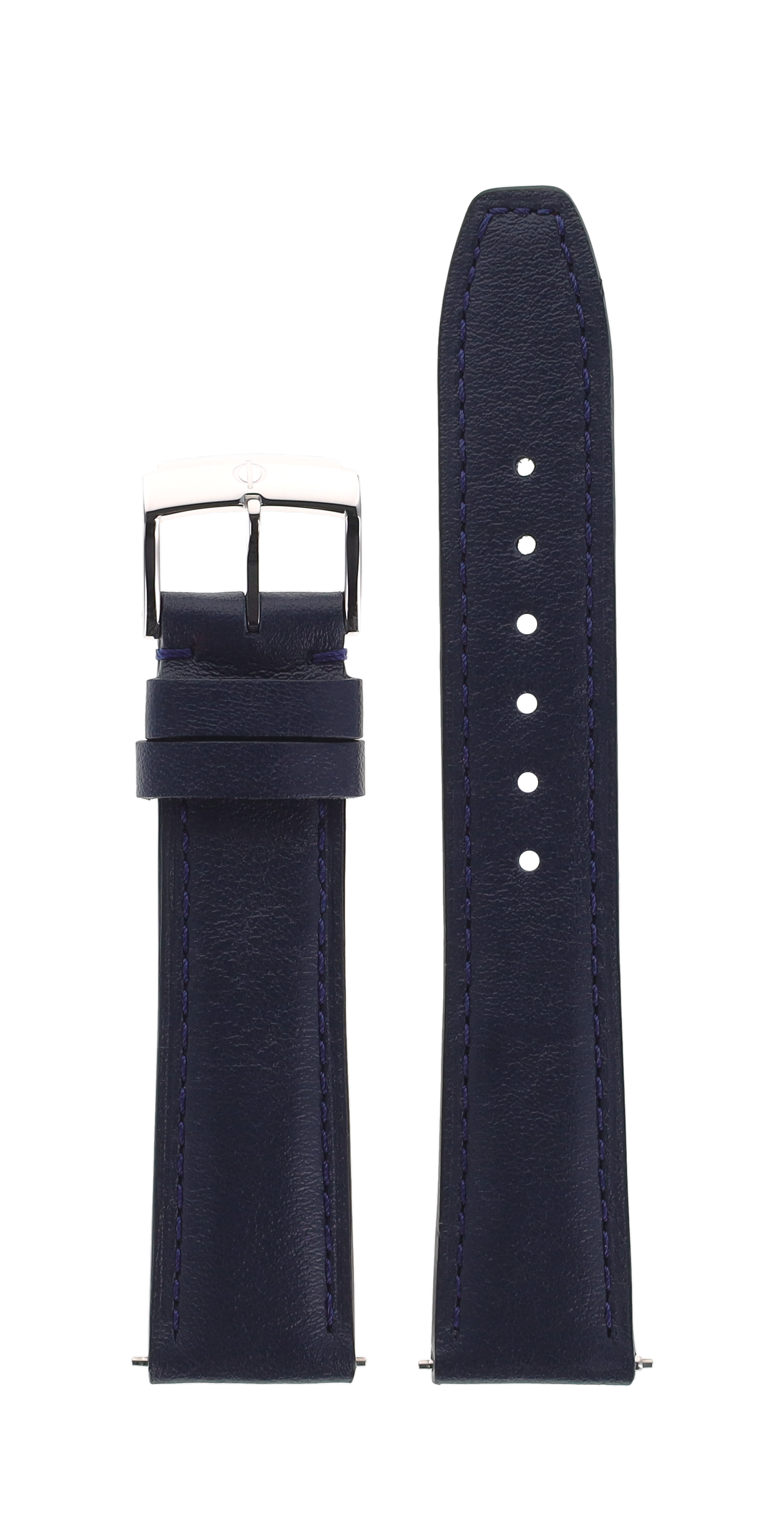 Navy Blue Calfskin Strap, Steel Pin Ardillon Buckle 18.0 MM - MXE0N0R0 Baume & Mercier Front