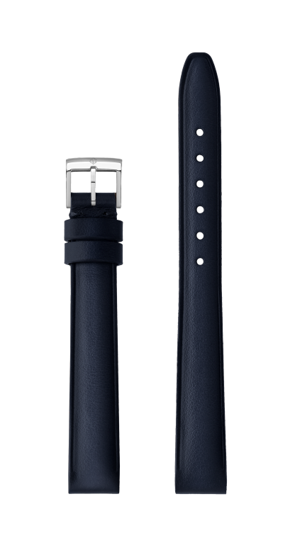 ダークブルーのカーフスキンストラップ、スチール製ピンバックル 13.0 MM - MXE0ZV95 Baume & Mercier Front