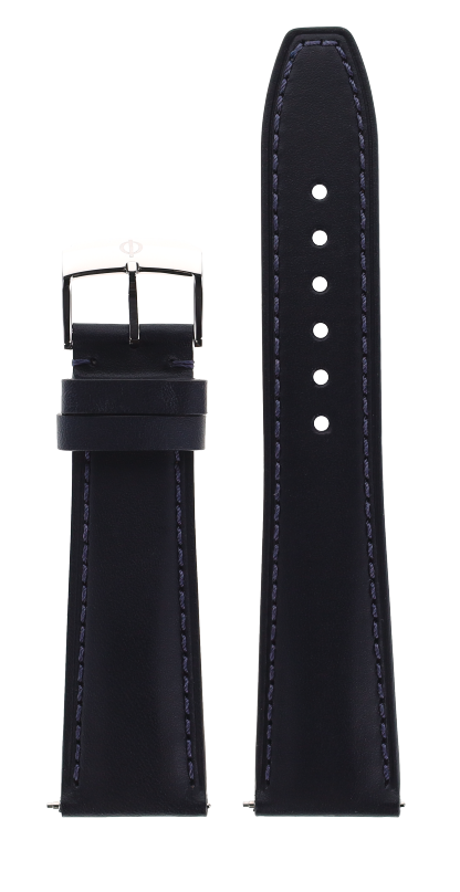 Navy Blue Calfskin Strap, Steel Pin Ardillon Buckle 22.0 MM - MXE0N0S9 Baume & Mercier Front