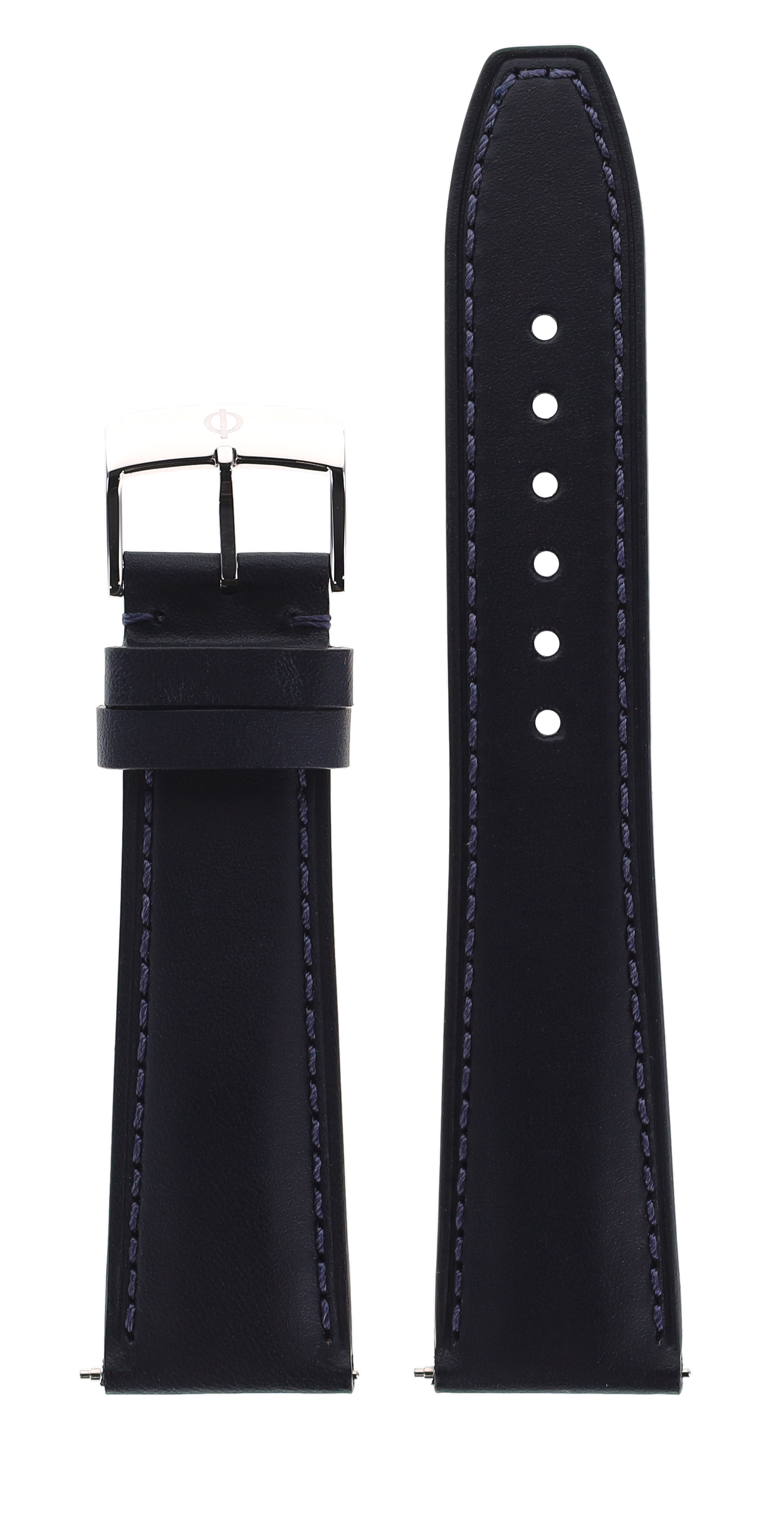 Navy Blue Calfskin Strap, Steel Pin Ardillon Buckle 22.0 MM - MXE0N0S9 Baume & Mercier Front