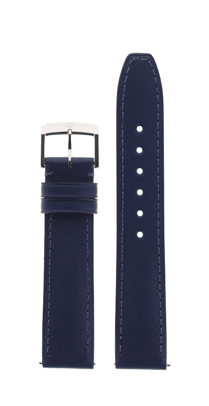 Navy Blue Calfskin Strap, Steel Pin Ardillon Buckle 17.0 MM - MXE0GFJ5 Baume & Mercier Front