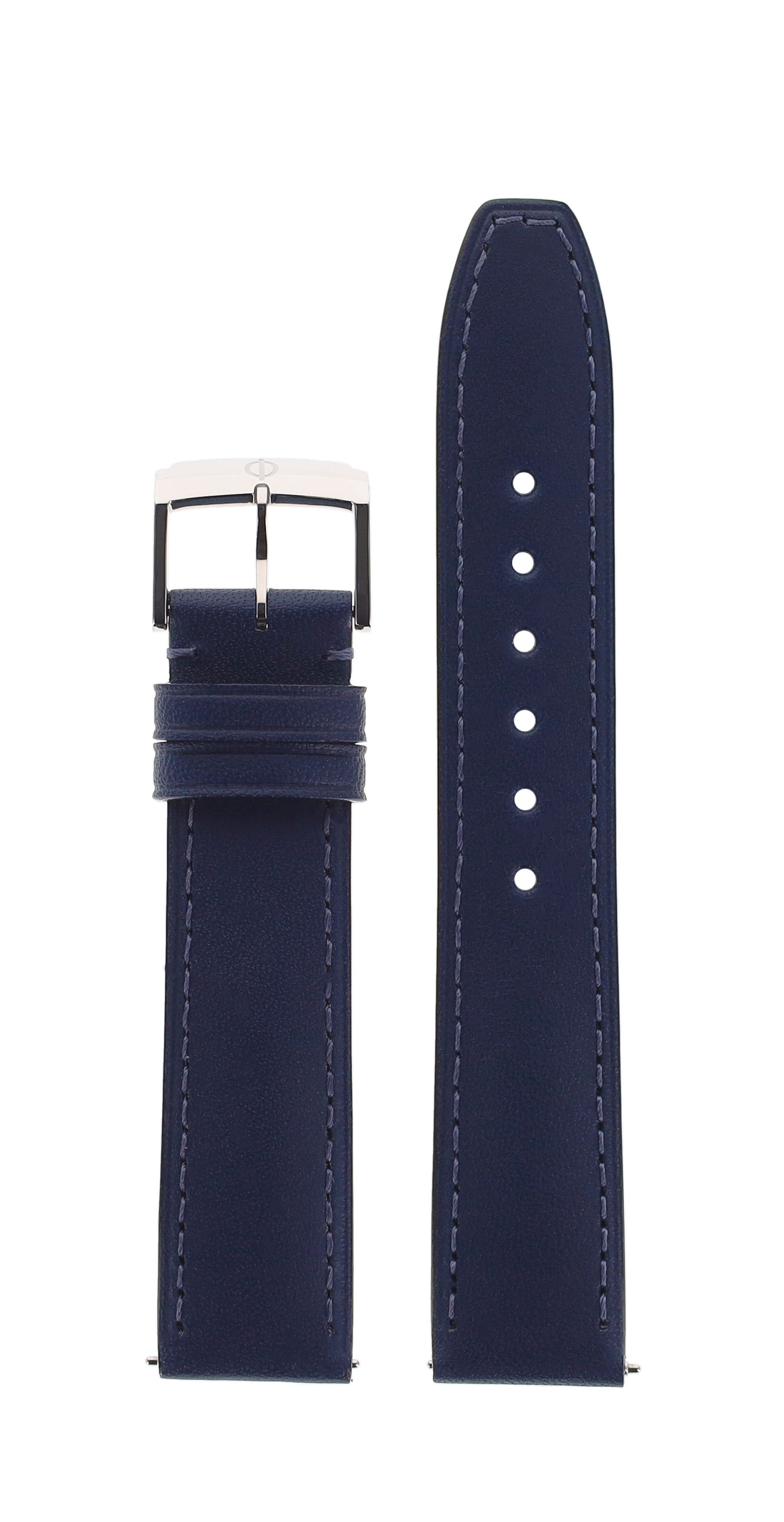 Navy Blue Calfskin Strap, Steel Pin Ardillon Buckle 17.0 MM - MXE0GFJ5 Baume & Mercier Front