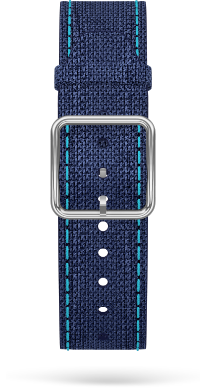 Blue Cotton Strap, Steel Pin Buckle 20.0 MM - MXE0K5TD Baume & Mercier Front