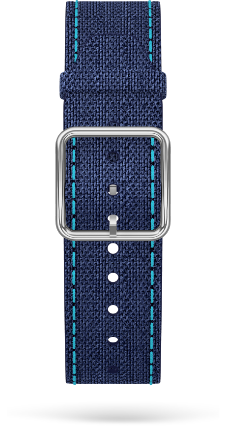 Blue Cotton Strap, Steel Pin Buckle 20.0 MM - MXE0K5TD Baume & Mercier Front
