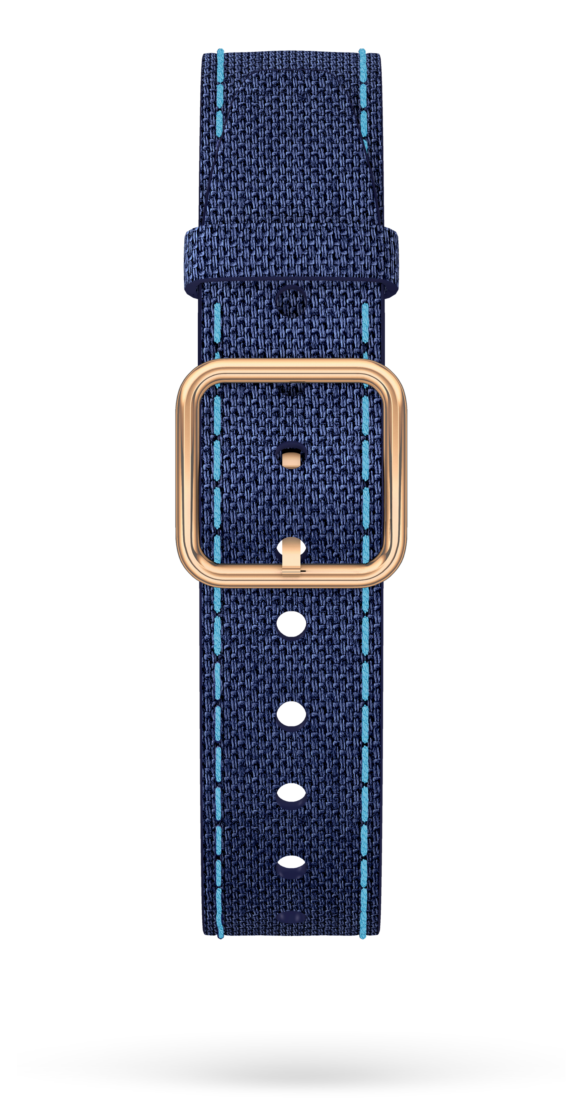 Blue Cotton Strap, PVD Steel Pin Buckle 15.0 MM - MXE0K5TL Baume & Mercier Front